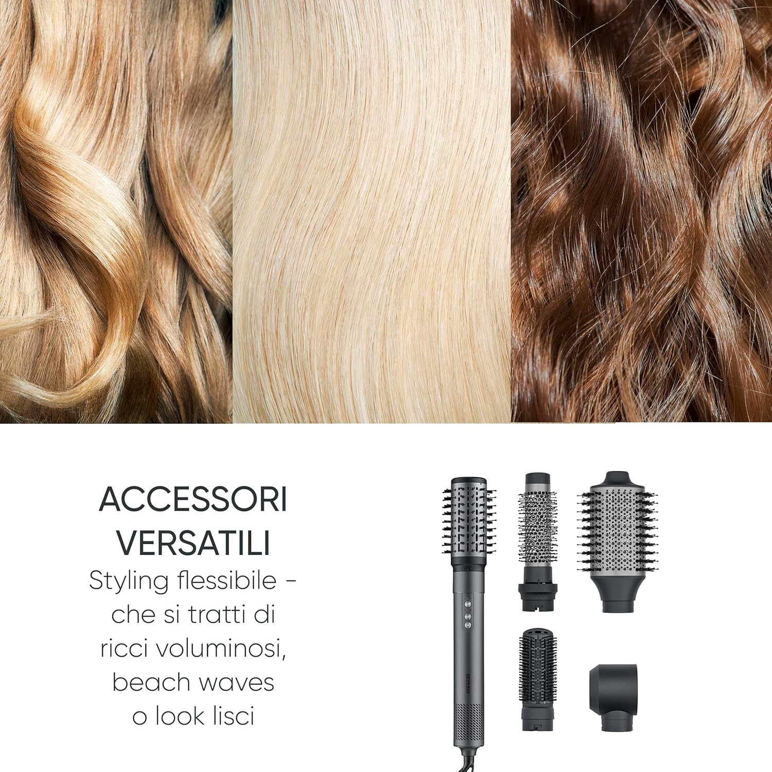 SEVERIN S-Style 'Speed Pro' Hair Dryer, Powerful and Durable, with Ion Technology, Diffuser and Concentrator, 2,000 W, Anthracite, HT 0171 image number 3