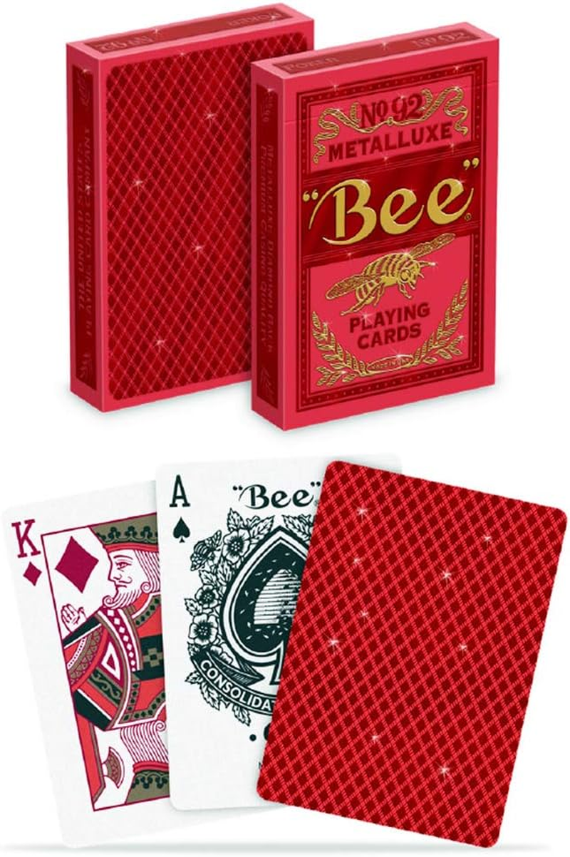 US Playing Cards Bee Red Metalluxe Playing Cards