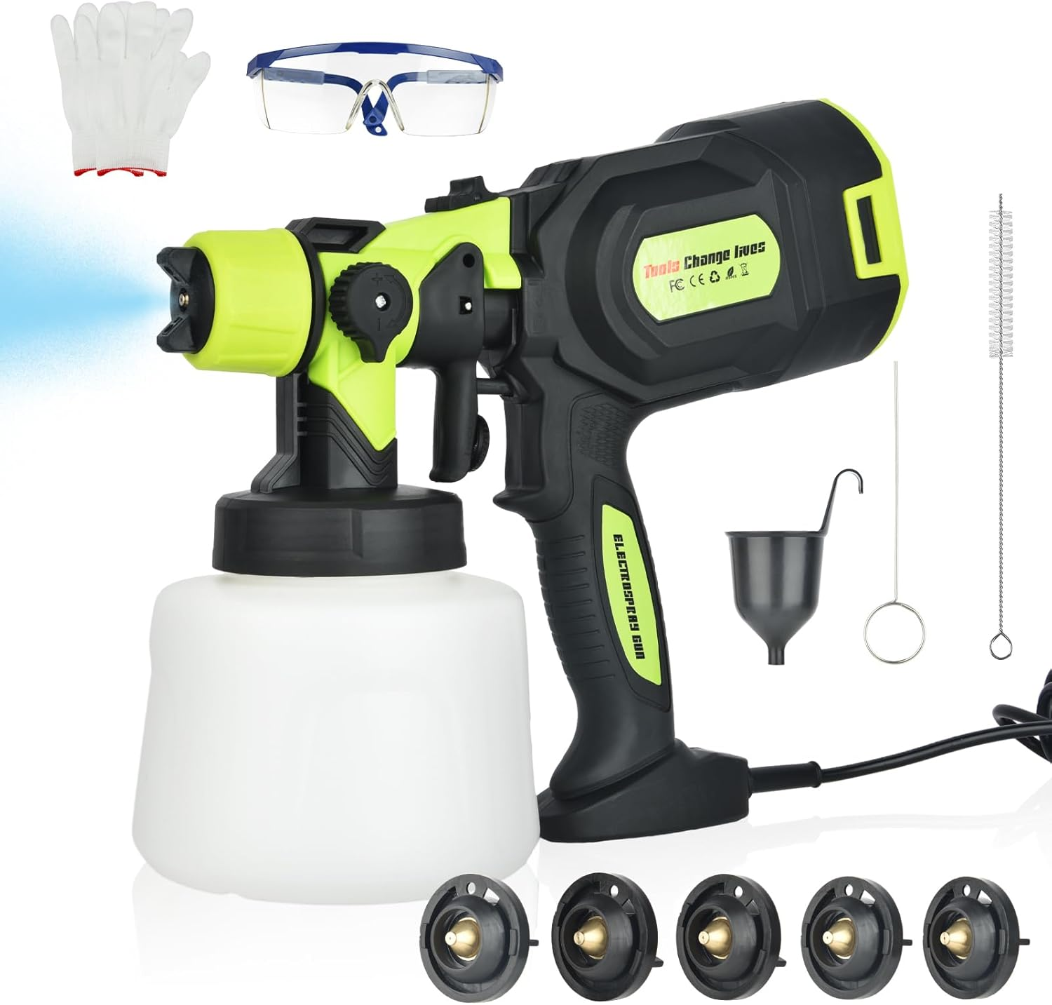 Paint Sprayer, 1400Ml Capacity Paint Spray Gun, 3 Spray Modes Electric Paint Sprayer, Easy to Clean and Assemble, Suitable for Walls, Furniture, Cabinets, Fences, Doors, Chairs (Black) image number 4