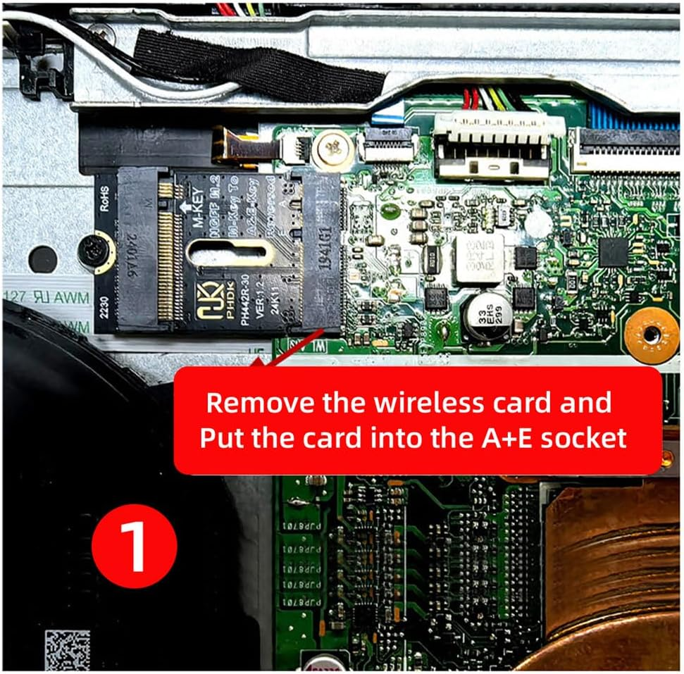 Xiwai PCI-E 4.0 NGFF 2230 A+E-Key Male to M-Key Female NVME Extension Adapter with Bracket for SSD 2280 Laptop Mainboard image number 2