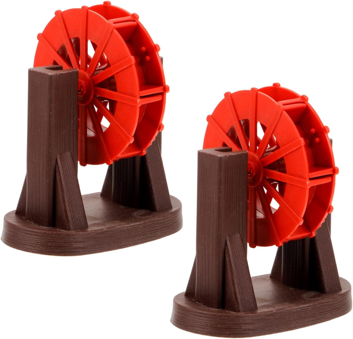 BESPORTBLE 2Pcs Mini Aquarium Water Mill Rotating Fountain Fish Tank Landscape Ornament for Zen Garden Desktop Decor Red Silent Operation Air Purification image number 5