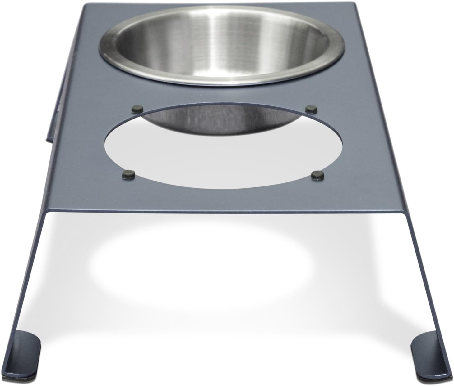Petfusion Elevated Dog Bowls, Cat Bowls - Premium Anodized Aluminum Feeder (Short 4"). Us Food Grade Stainless Steel Raised Bowls,Metallic Gray image number 2