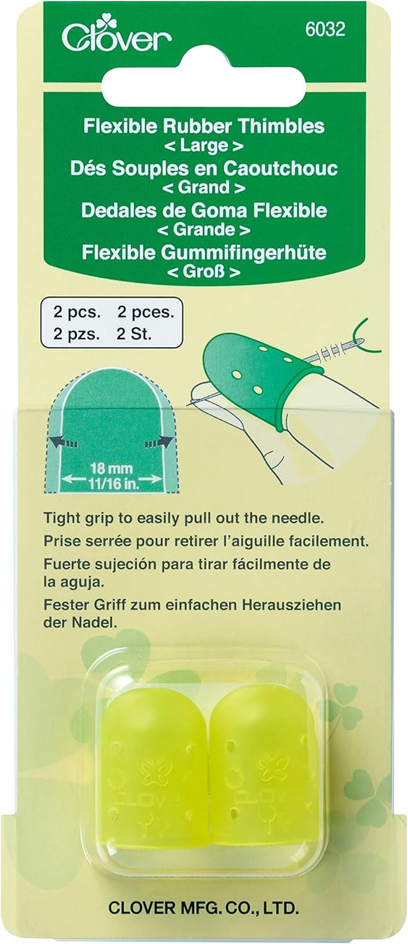 Clover Flexible Rubber Thimble, Pink, Medium (6031)