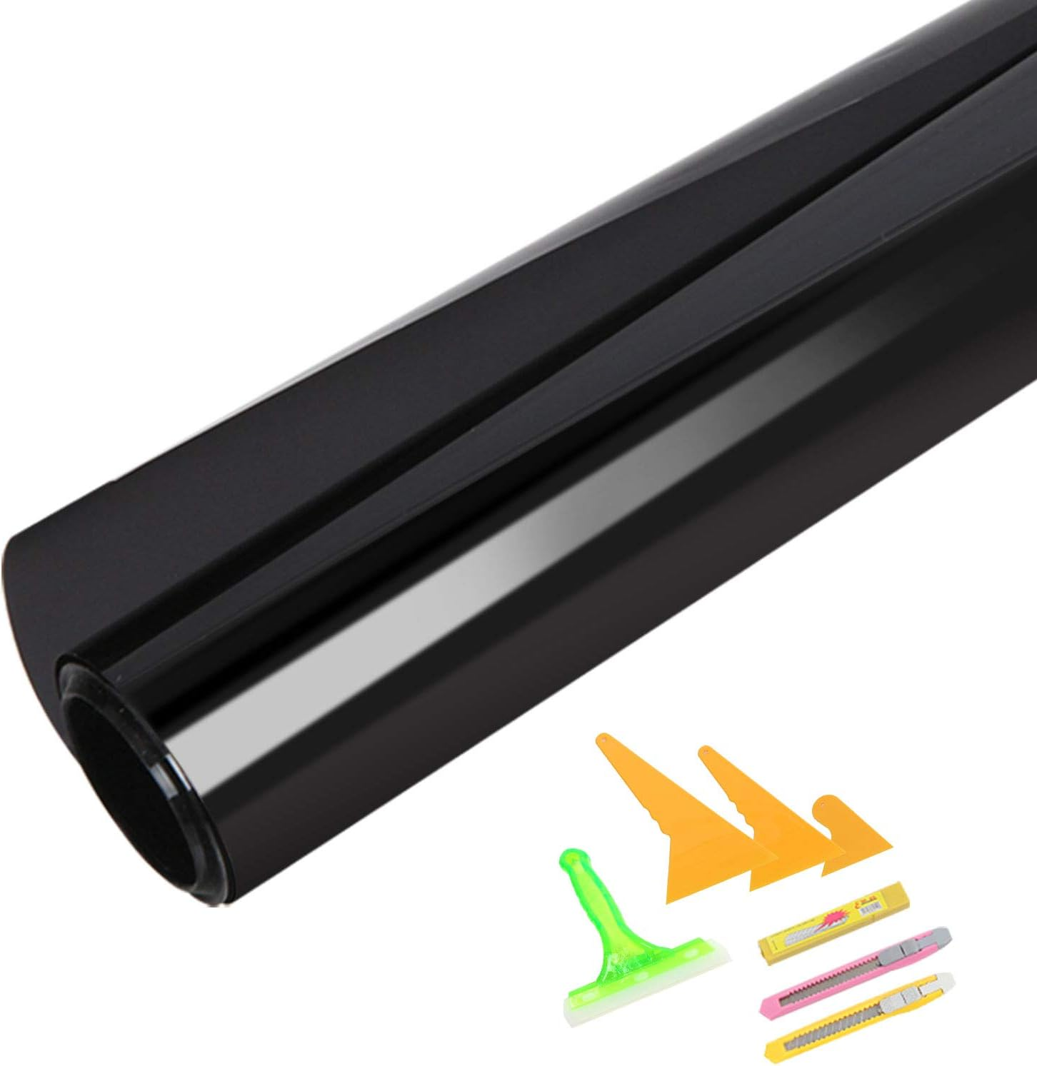 Giantz Window Film Tool Kit, Set of 5 Blackout Windows Tint Privacy Films Roll Sticker Squeegee Tools Lit Home Room Office Car Furnishings, Durable Yellow