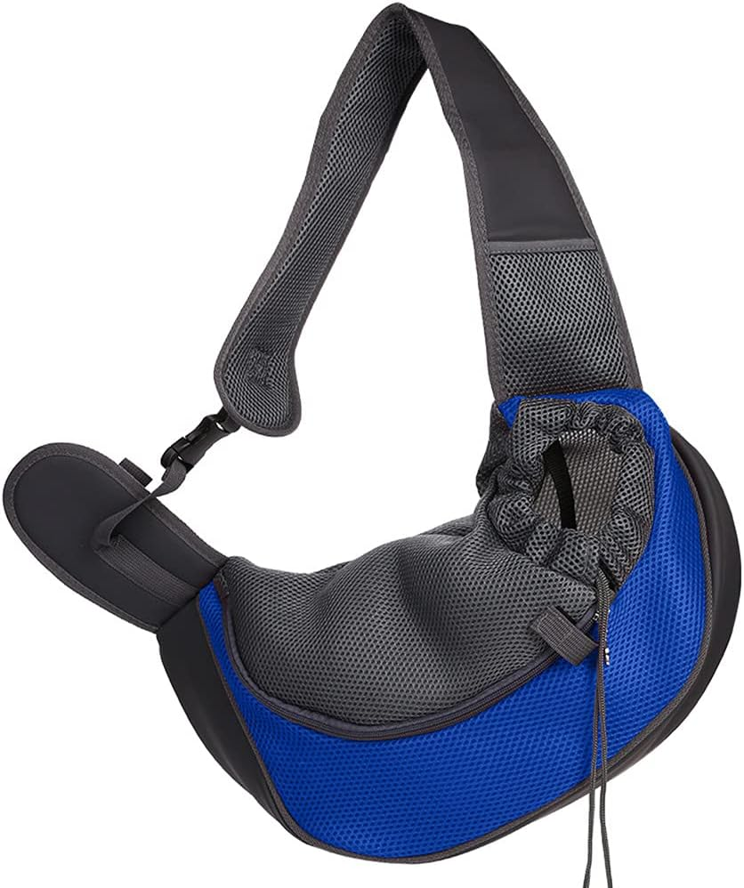 Pet Dog Sling Carrier, Breathable Mesh Portable Travel Safe Pet Sling Shoulder Bag Carrier with Adjustable Non-Slip Shoulder Strap for Small Dogs Cats Puppy