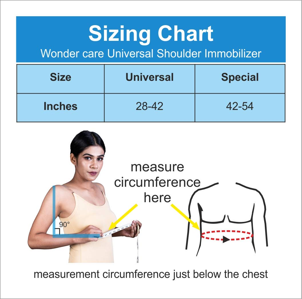WC Arm Sling Shoulder Brace - Best Fully Adjustable Rotator Cuff and Elbow Support Sling -Includes Immobilizer Band for Quick Recovery -For Men and Women Shoulder Support Special("42-54")