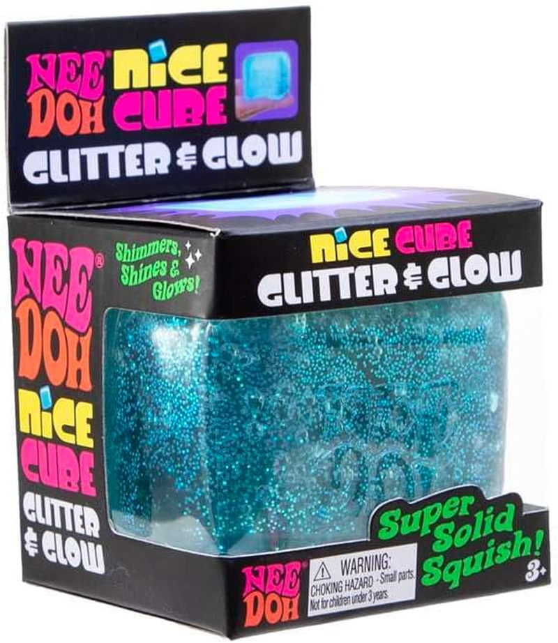 Needoh Nice Cube Glitter & Glow, Squishy Sensory Stress Relief Fidget Toy, Calming Cube for Kids and Teens, Assorted Colours, Satisfying Tactile Play, Suitable for Ages 3 and Up image number 6
