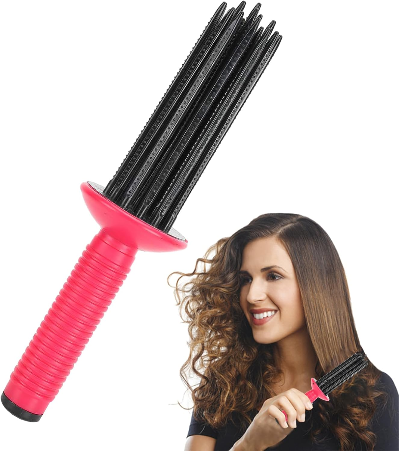Curling Roll Comb, Curly Hair Brush Styling Tool, Air Volume Comb, Curly Hair Styler Tool, Portable Anti?Slip Curling Wand for Hair Styling image number 5