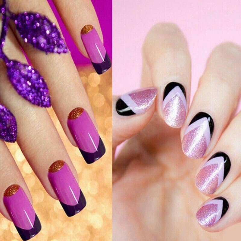 AIMALL 100PCS French Tip Nail Decoration Strip Stickers, Precision Nail Art Stencil Guides for Flawless Manicure Designs, Easy Application for DIY Nail Art image number 2