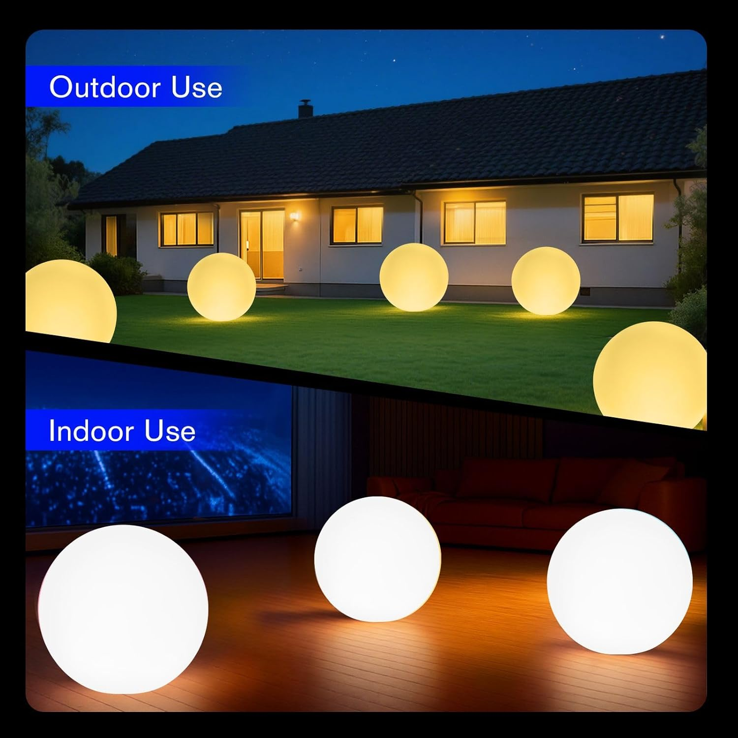 Garden Solar Light Outdoor RGB LED 9 Colour Changing Weatherproof Landscape Colourful Ball Lamp Decoration 40Cm Energy Powered Rechargeable Lighting image number 3