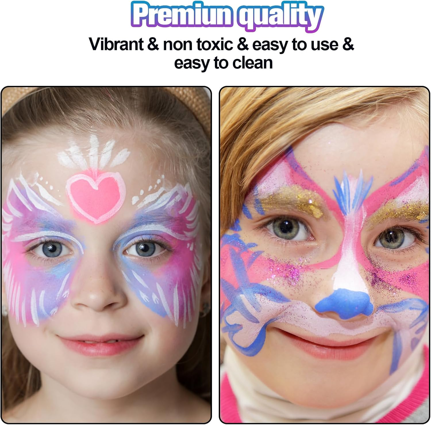 12 Color Glow Face Paint， Glow in the Dark Body Painting Kit under UV and Black Light Makeup Non-Toxic for Halloween Masquerades Easter Festivals Party Supplies image number 6