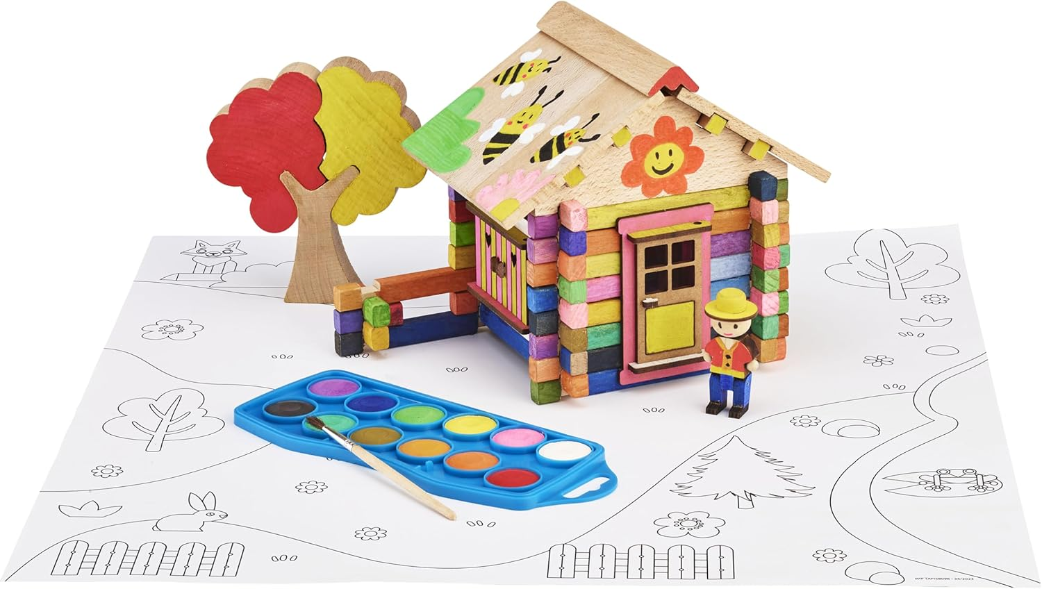 Jeujura the Chalet for Painting - 85 Pieces - Building Game in Cardboard Case - from 5 Years - Agility - Creativity - Handling - Catalogue Included - 8096 image number 1