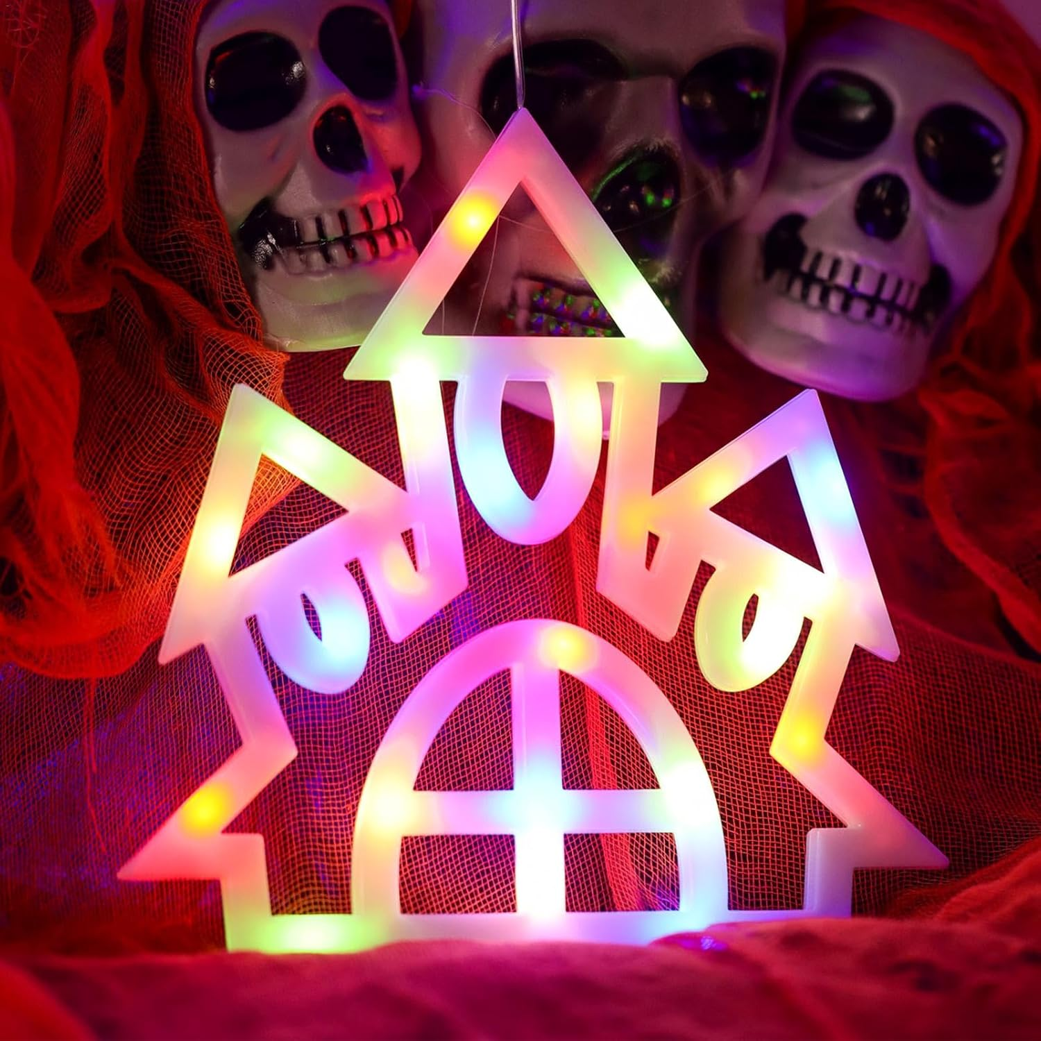 Halloween LED Window Lights - Halloween Window Silhouette Lights - Cute Halloween Decoration Light, Halloween Window Silhouette Lights, Colorful Window Light for Halloween image number 3