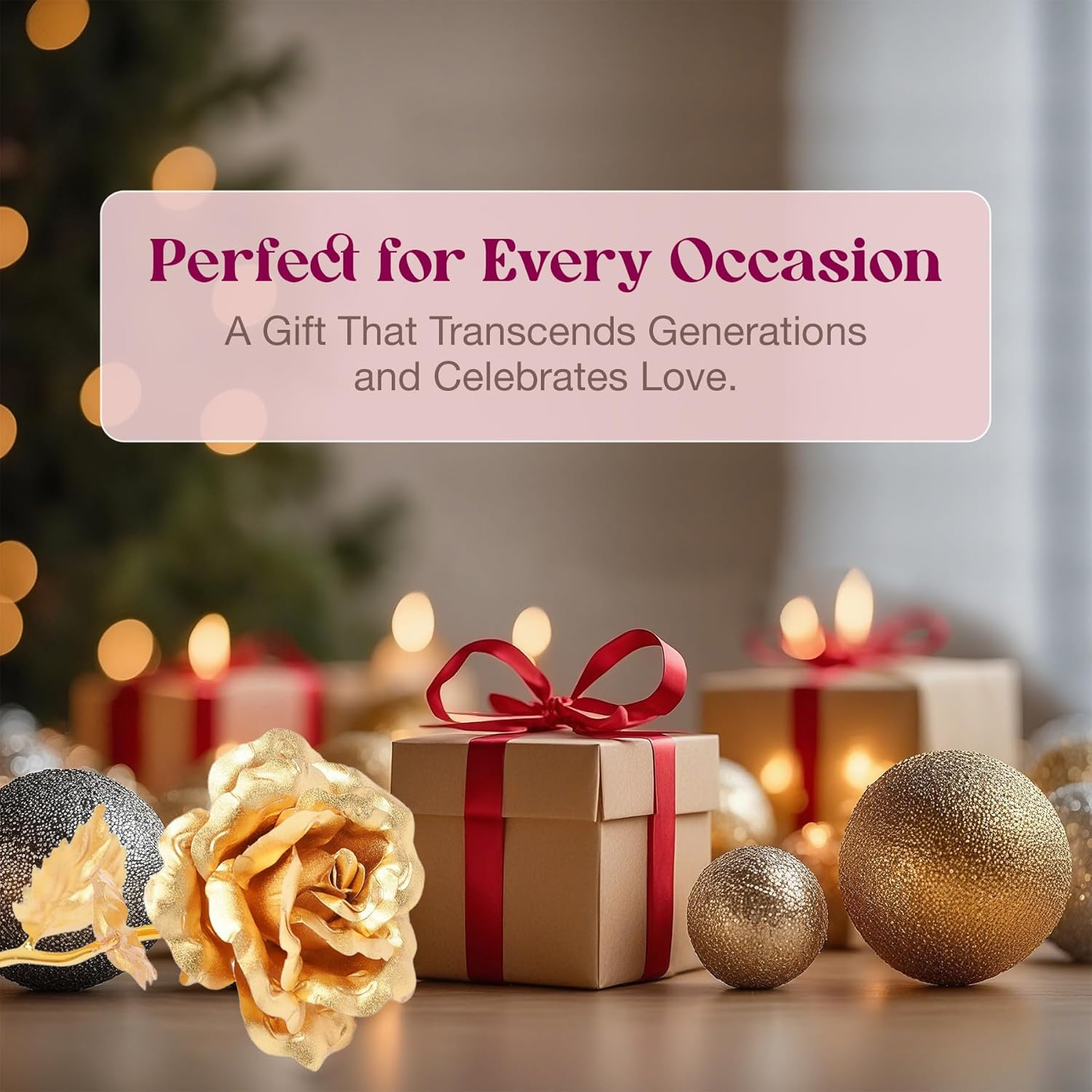 24K Gold Rose with Luxury Gift Box - 10-Inch Golden Rose Metal Single Roses and Valentine'S Day Gifts Idea for Women, Loved Ones, Mom, Wife, Girlfriend, Grandma, Mother'S Day image number 3