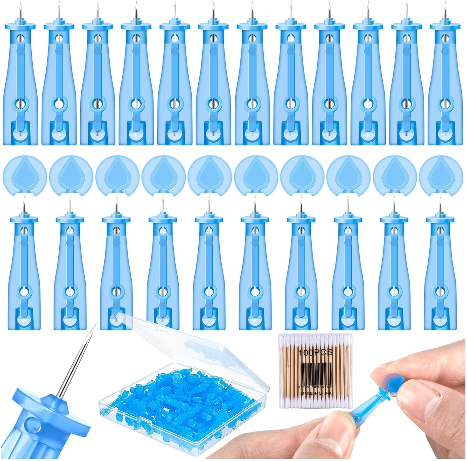 Blackhead Remover Tool 50Pcs Pimple Popper Kit Skin Care Acne Needle Nose Strips for Blackheads Pimple, Acne Needle for Blemish & Whitehead Removal Acne Treatment Kit Extractor Pore Cleaner image number 1