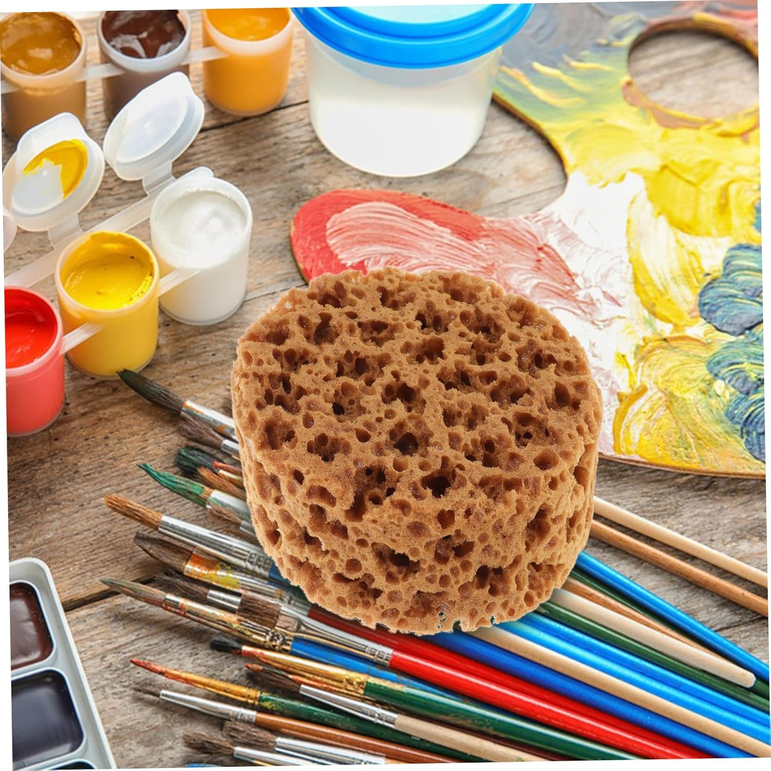 Small Decorative Flower Paint Sponge Brush for Craft Painting and Wall Art Artificial Seaweed Material Painting Sponge Tool and Furniture Finishing image number 3