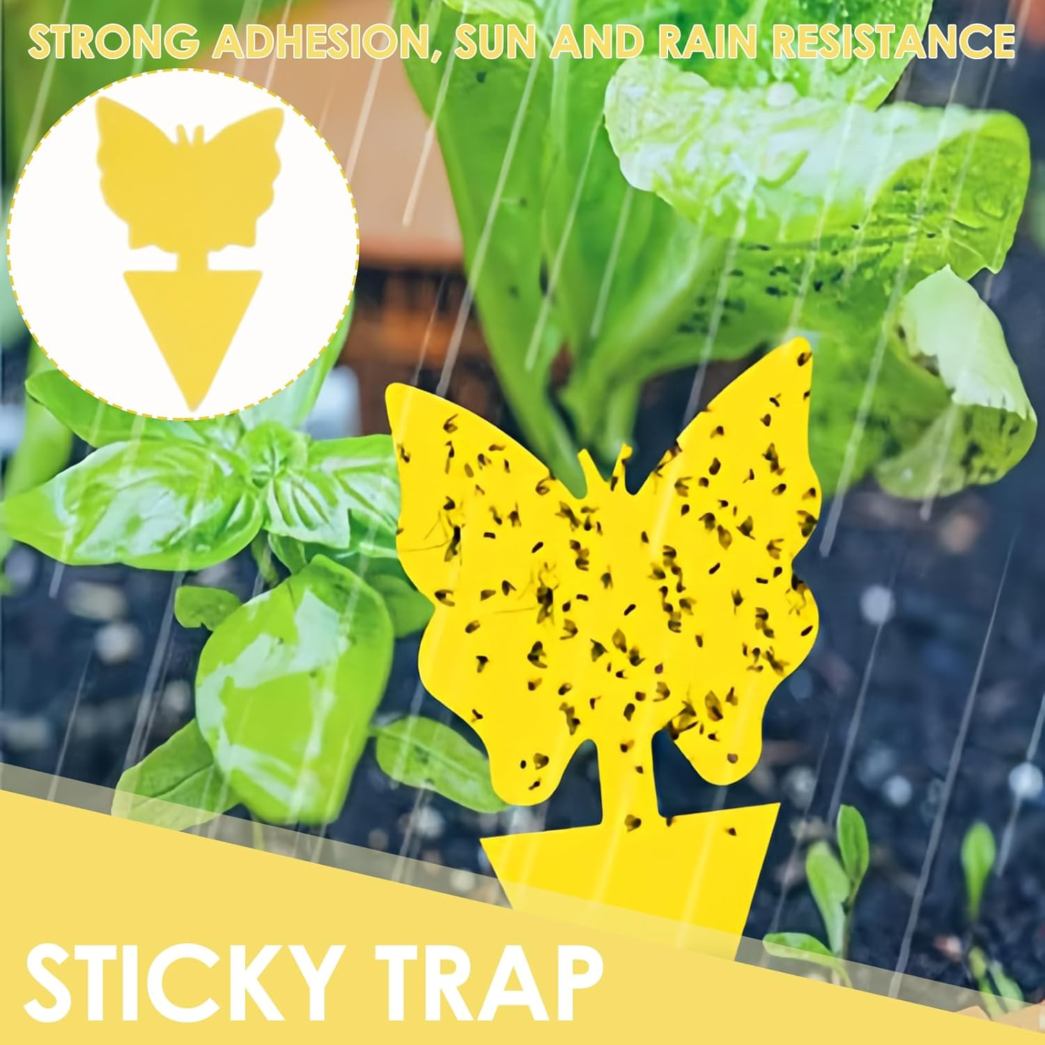 45 Pcs Fruit Fly Trap, Sticky Fruit Fly Fungus Gnat Traps, Double-Sided Yellow 9 Shapes Insect Catcher Fruit Fly Gnat Mosquito Pest Control Paper for Fungus Gnats Flying Bugs