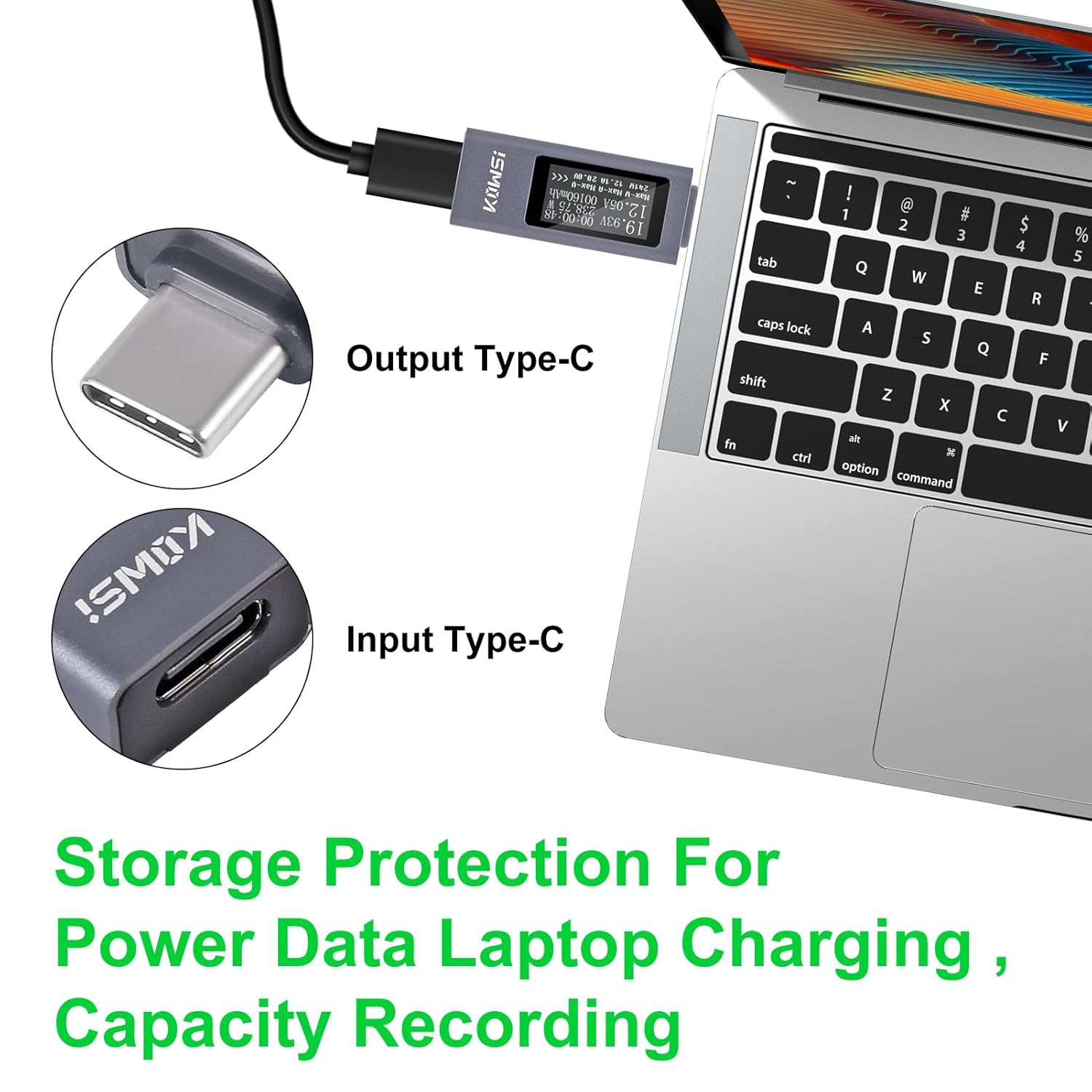 QCCAN Type-C Tester Power Meter, 4-30V 0-12A Digital Multimeter, OLED Large Screen Type-C Interface Voltage and Current Tester Meter, Tester for Charger Power Bank Capacity Detector image number 6