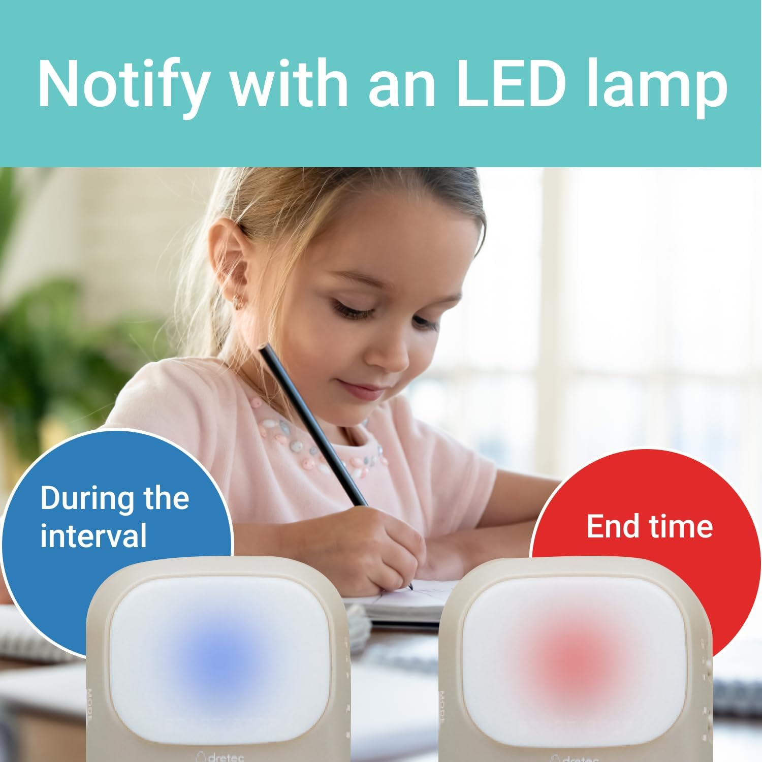 Dretec Pomodoro Timer, Productivity for Studying, Large Button, Interval (Beige) image number 1