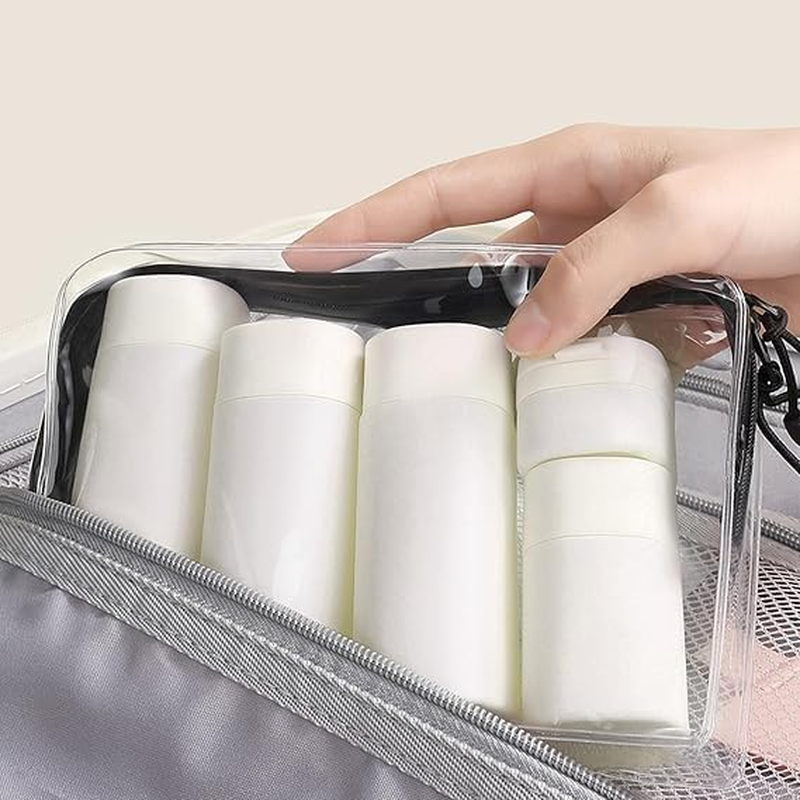 Travel Bottles for Toiletries, 5 Pack Travel Size Containers, TSA Approved Leak Proof Refillable Portable Toiletry Bottles Set with Clear Toiletry Bag for Shampoo Conditioner, Lotion (White) image number 3