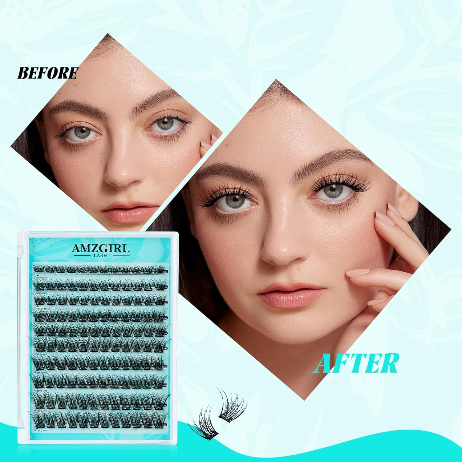 Self Adhesive Lash Clusters 120PCS Self Adhesive Eyelashes Natural C Curl 8-16Mm,No Lash Glue Needed,Impress Lashes Wide Stem Self-Adhesive Thin Lash Extension image number 6