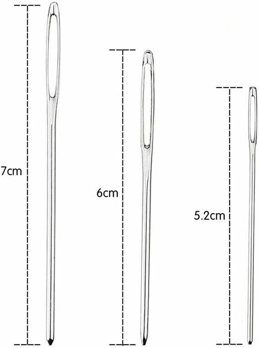 AIMALL 9X Large Eye Blunt Needles Wool Thick Knitter Yarn Hand Sewing Darning Craft Set, 2.05", 2.36", 2.76" Sizes Included image number 2