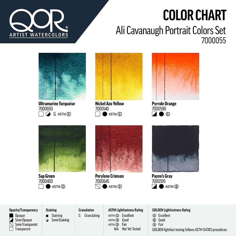 Qor Ali Cavanaugh Portrait Colors Set - 6 Colors (5 Ml Tubes) image number 3