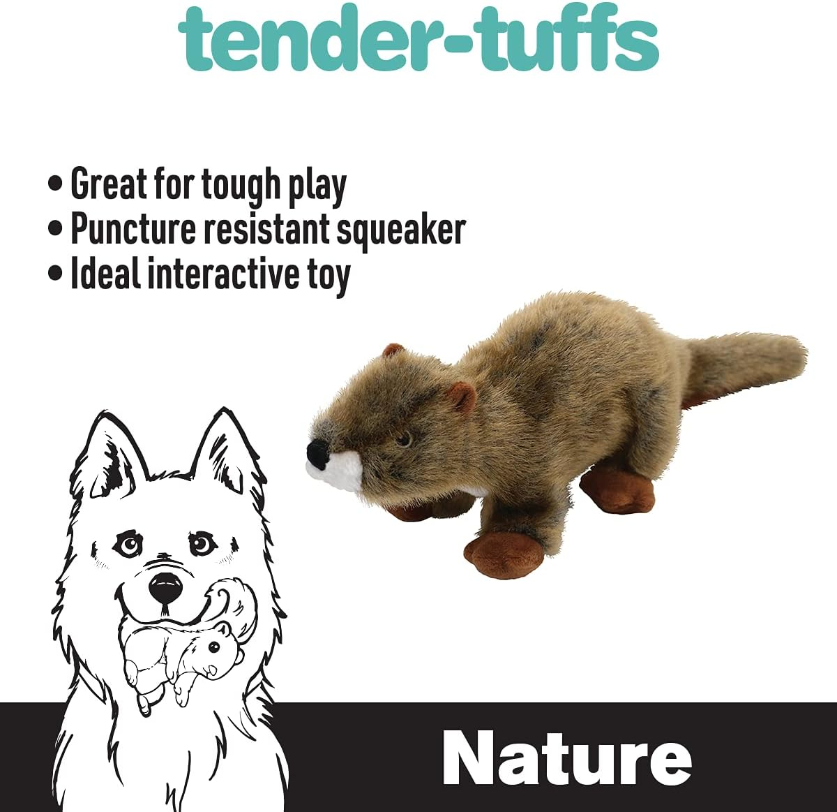 Smartpetlove Tender-Tuffs Nature - Large Realistic Plush Dog Toys (Otter) image number 3