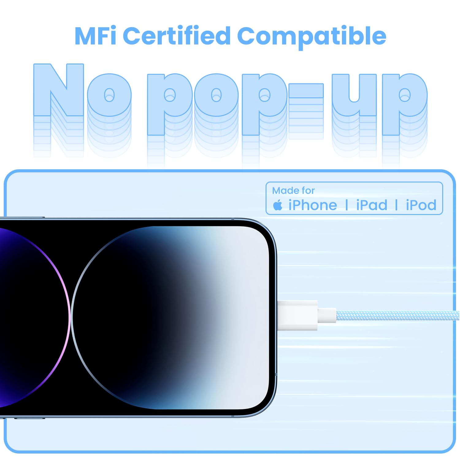 USB C to Lightning Cable 3 Pack 2M, Apple Mfi Certified Fast Charging Iphone Charger Cable Type-C to Lightning Cord for Iphone 14 13 12 11 Pro Max XR XS 8 and More (3)