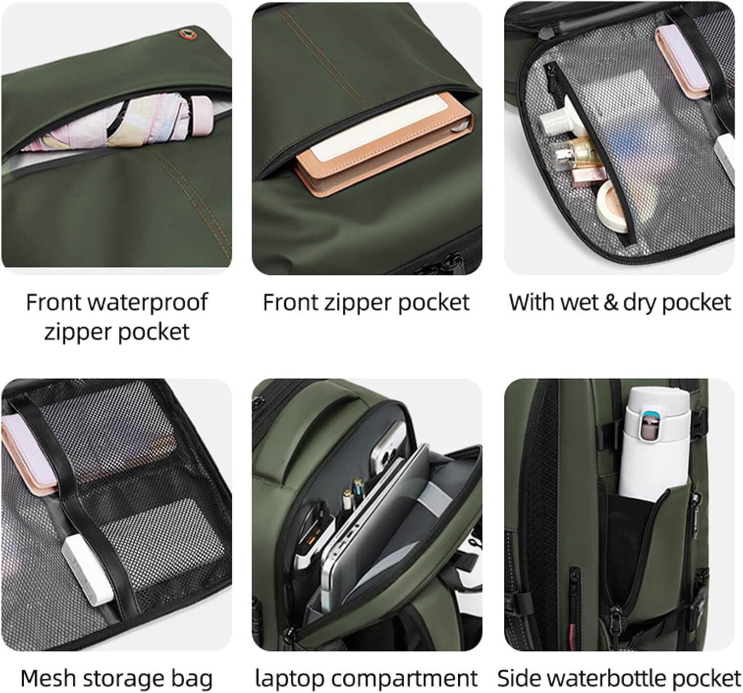 Vacuum Backpack - Travel Backpack | Carry-Ons Hand Luggage Bag | Cabin Bag | 48L Large Capacity Expandable Travel Rucksack | Laptop Bag for Business Trip Ranch Overnight Adventure Urgency image number 6