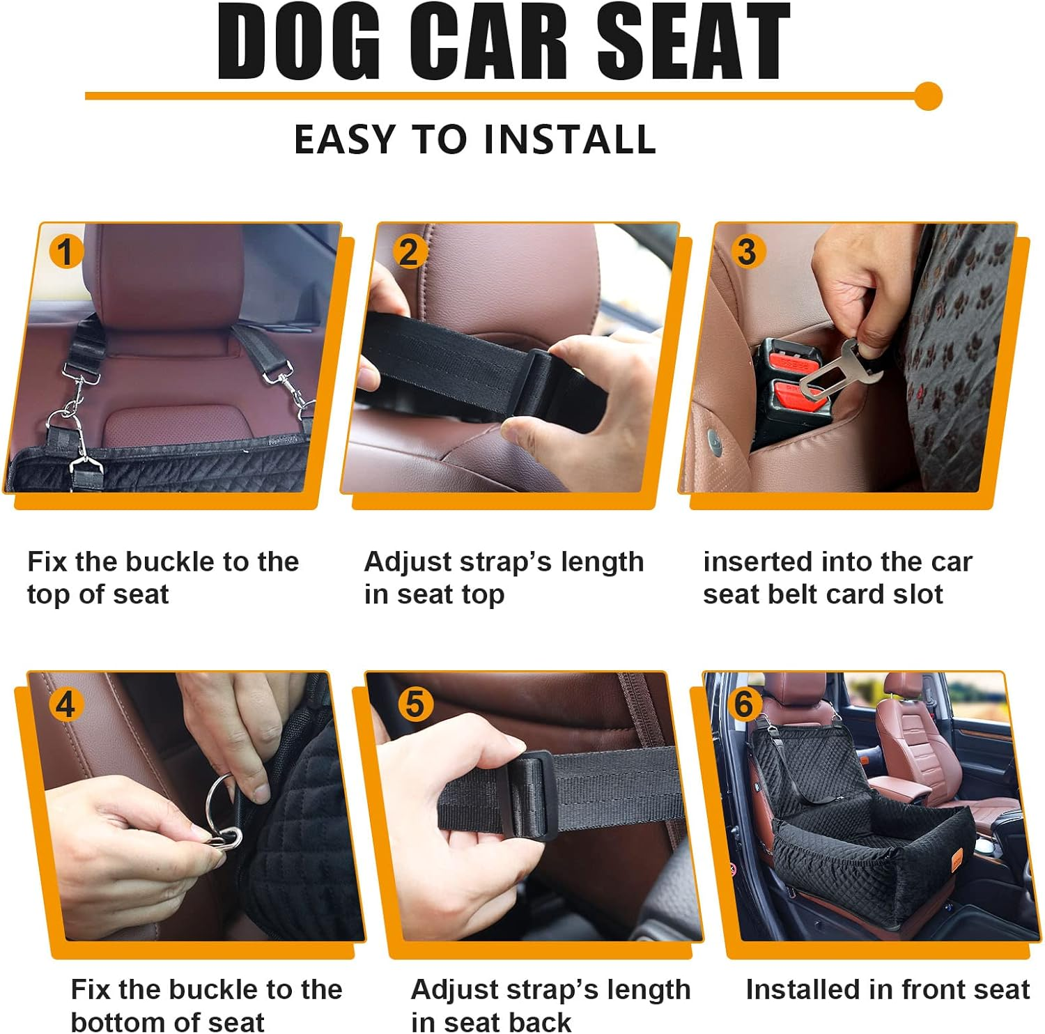 Pet Booster Seat for Medium Small Dogs - Multi-Function Dog Bed & Travel Bed, Comfortable & Safe, Removable & Washable, Fits Cars/Trucks/Suv image number 2
