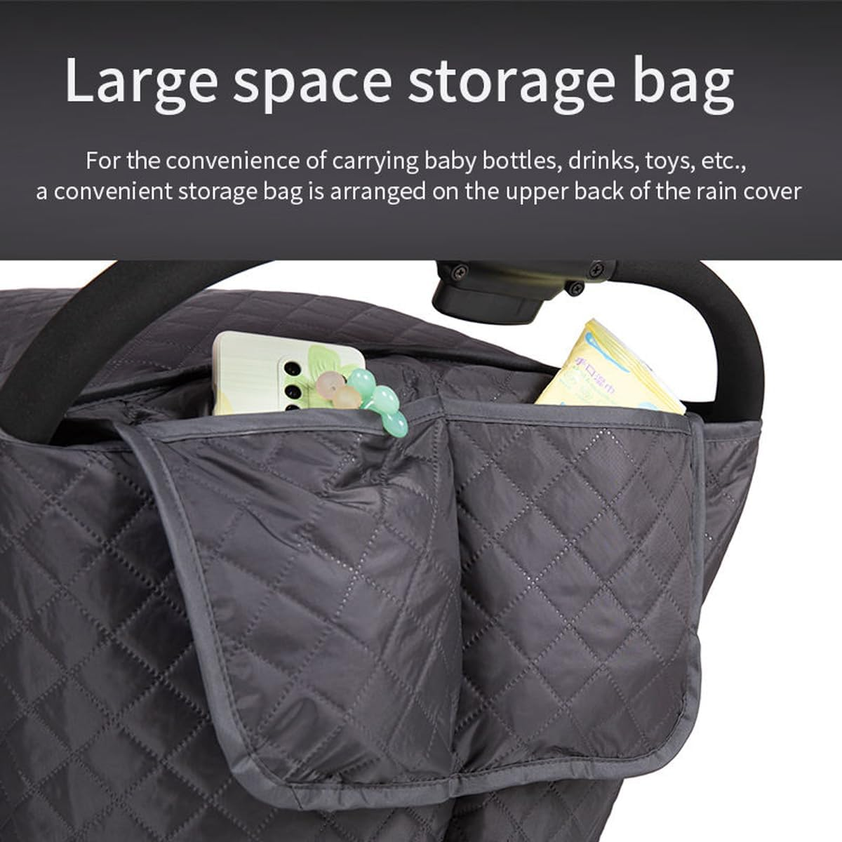 AIMALL Universal Baby Stroller Rain Cover with Zipper Door, Breathable Quilted Windshield, Thermal Insulated Waterproof Weather Shield for Umbrella Strollers image number 1