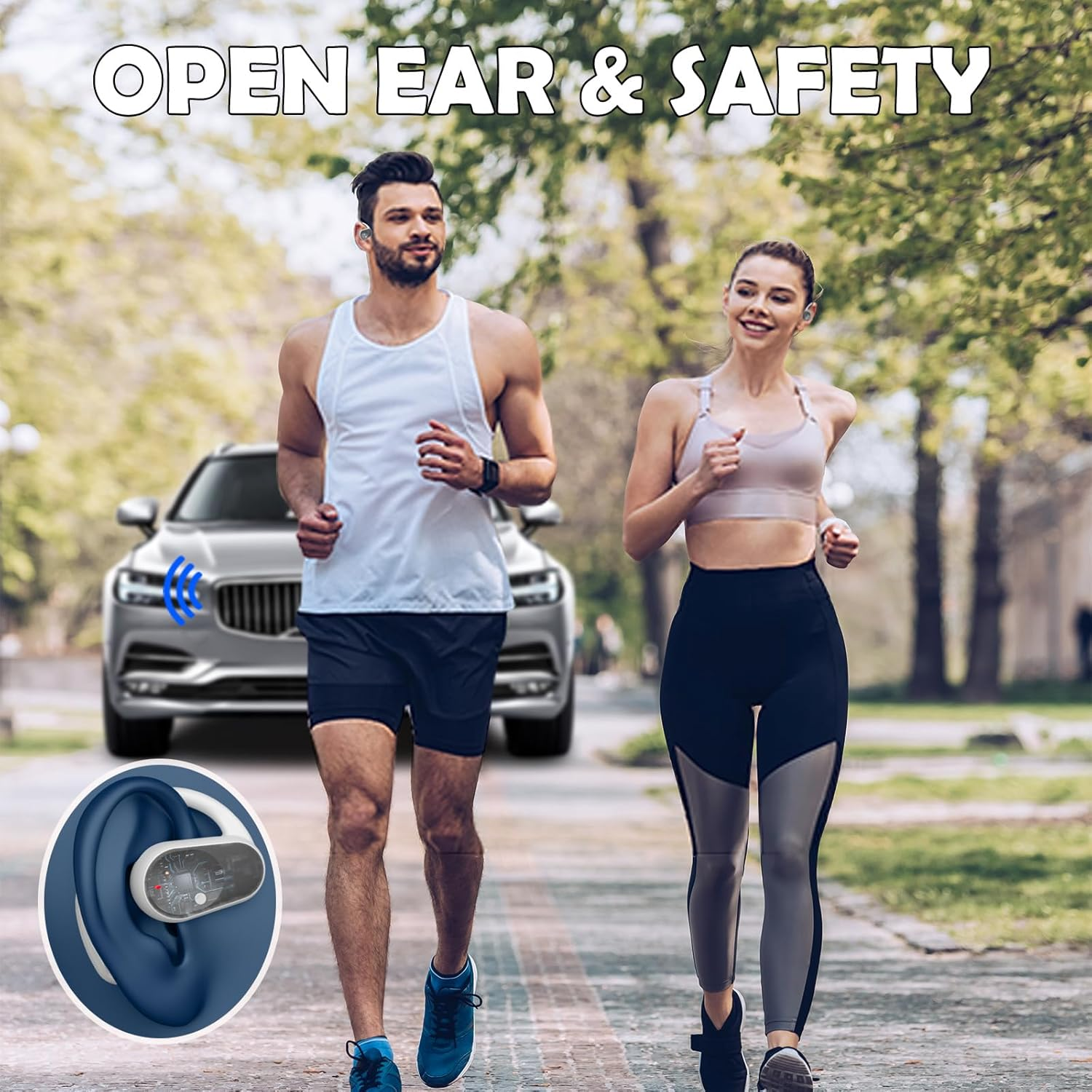 Xmenha Open Ear Wireless Bone Conduction Sport Headphones Bluetooth 5.3, Multiple Colors, IPX5 Water Resistant, 30H Playtime, USB-C, Touch Control, Adult Unisex, Xmenha-Zxy-Ows80