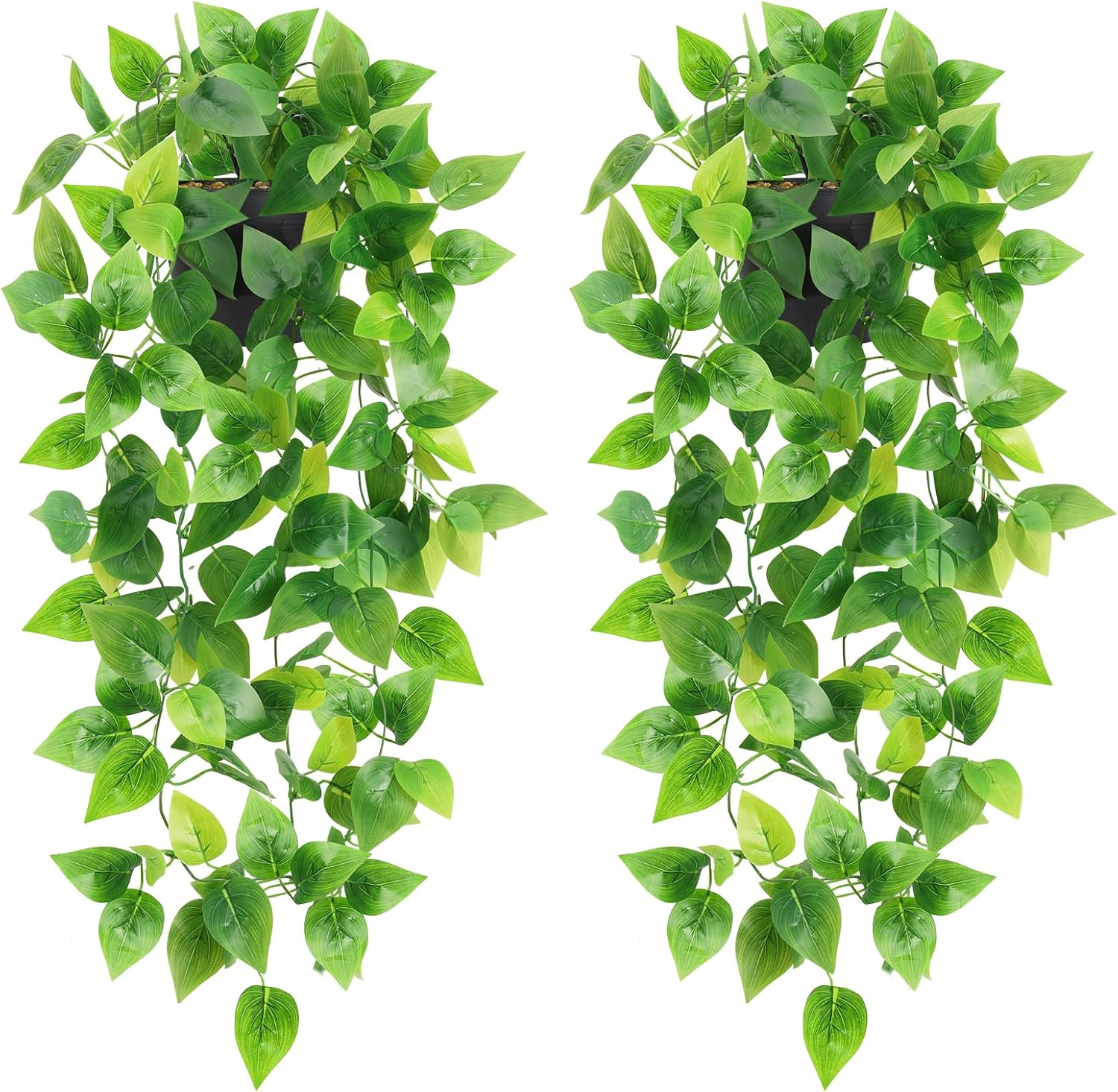 WXBOOM 2 Pcs Fake, Artificial Potted Plant Artificial Ivy Vine Plant Hanging Plant Pothos for Home Office Indoor Outdoor Garden Decor image number 6