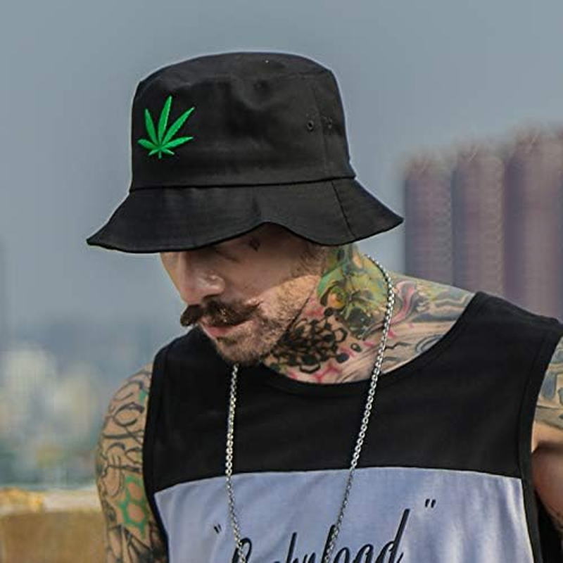 INOGIH Reversible Bucket-Hat Marijuana-Cannabis Weed Foldble Fisherman Hat Packable image number 2