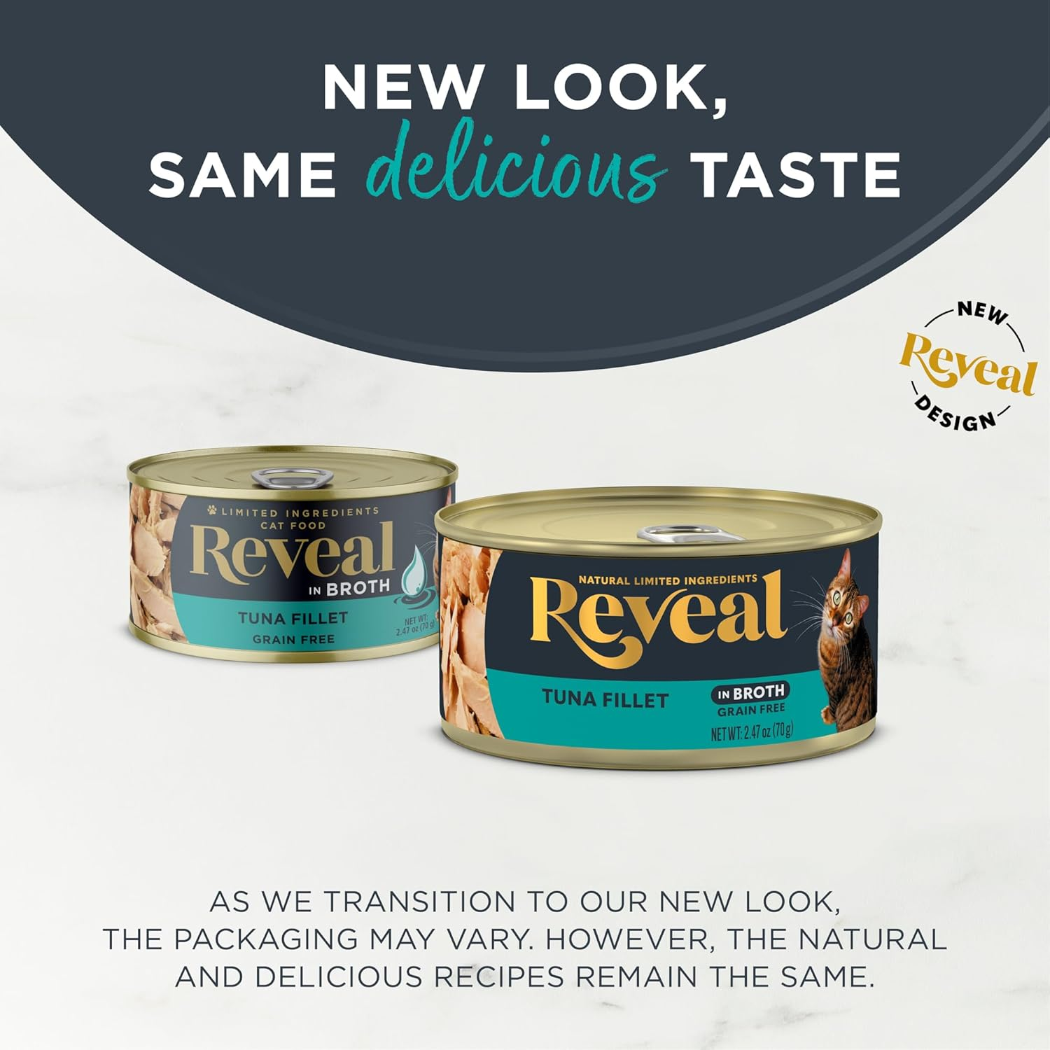 Reveal Natural Wet Cat Food, 24 Count, Grain Free, Limited Ingredient Canned Food for Cats, Tuna in Broth, 70G Tins image number 3