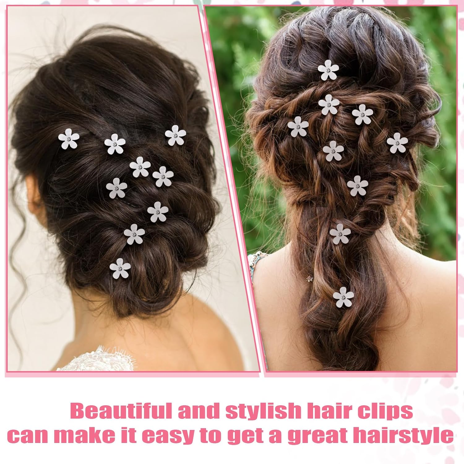 Pack of 20 Flower Hair Clips Small Hair Accessories Oktoberfest Women'S Hair Clip Flower White Mini Decorative Hair Clips Oktoberfest Hair Clips Flowers for Women Girls Birthday Party Wedding Party image number 3