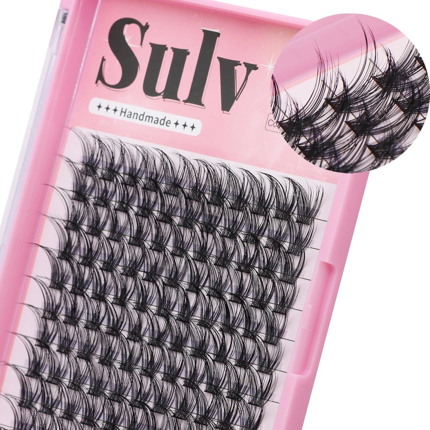 SULV False Eyelash Cluster Black Lashes 8-20Mm Mixed Large Tray D Curl Lashes Extensiond Lashes Wispy Lashes Extensions Lash Clusters (D#-Black-18Mm) - D-Black-12Mm image number 2