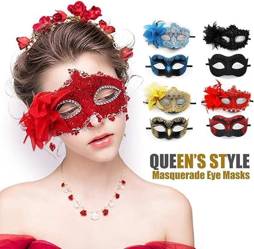 Masquerade Mask for Women Men Couple Venetian Masks Shinny Mask for Halloween Costume Mardi Gras Party Ball Prom image number 3