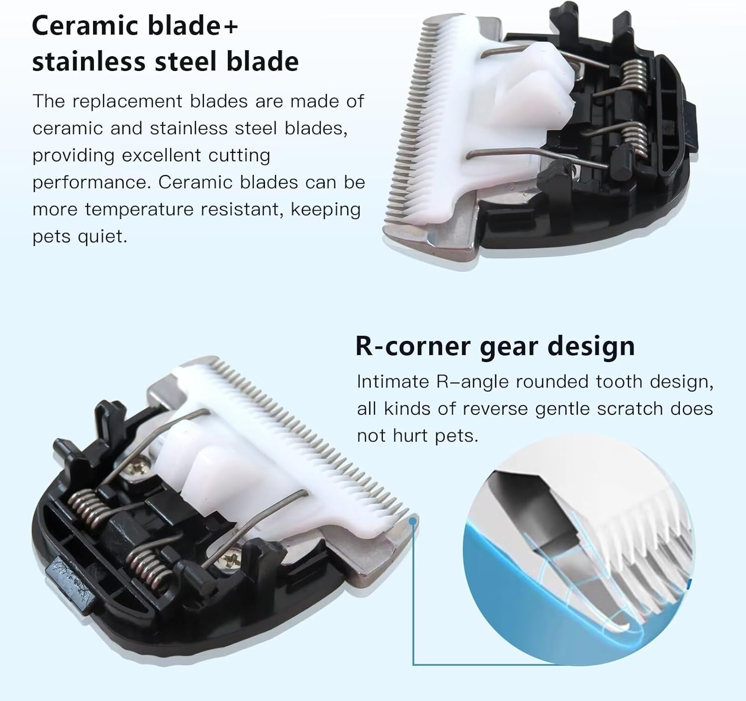 2Pack Replacement Blade for Dog Clippers for Oneisall Low Noise Cordless Electric Quiet Hair Clippers Replacement Head by Huoptl image number 4