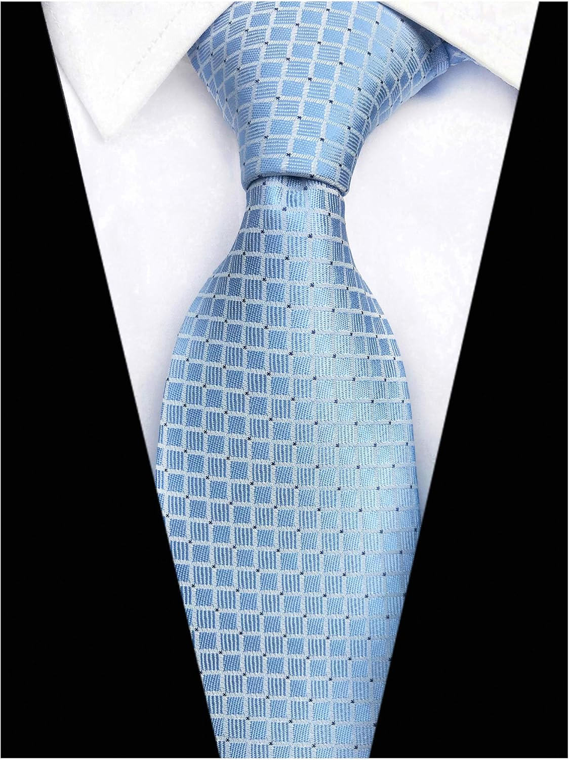 Elfeves Men Modern Tartan Formal Ties Checks Plaid Gingham Pattern Woven Necktie image number 2