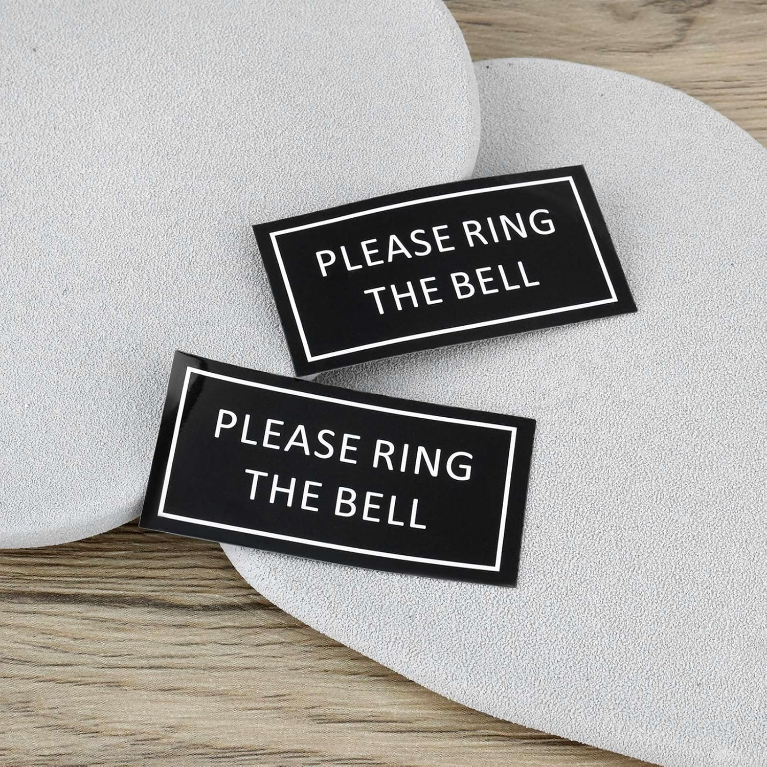Ecsing 10Pcs Please Ring the Bell Sticker Fade Resistant Please Ring Doorbell Sign for Home Business Office Store 60X30Mm Black image number 6
