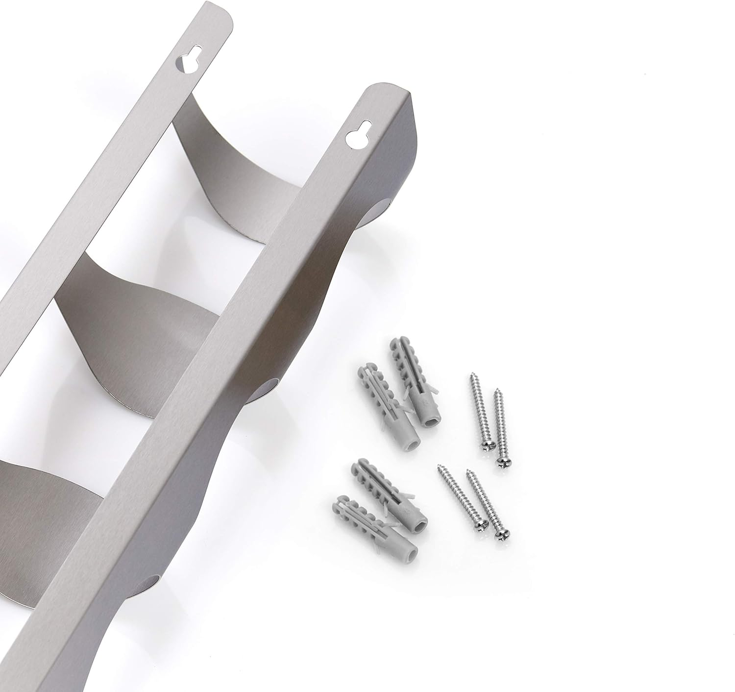 Zeller 27365 Stainless Steel Wall Bottle Holder, Silver, 11.5 X 9.8 X 45 Cm image number 2