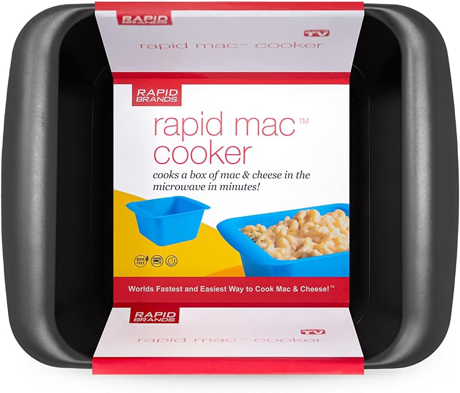 Rapid Mac Cooker | Microwave Macaroni & Cheese in 5 Minutes | Perfect for Dorm, Small Kitchen or Office | Dishwasher Safe, Microwaveable, Bpa-Free | Black image number 5