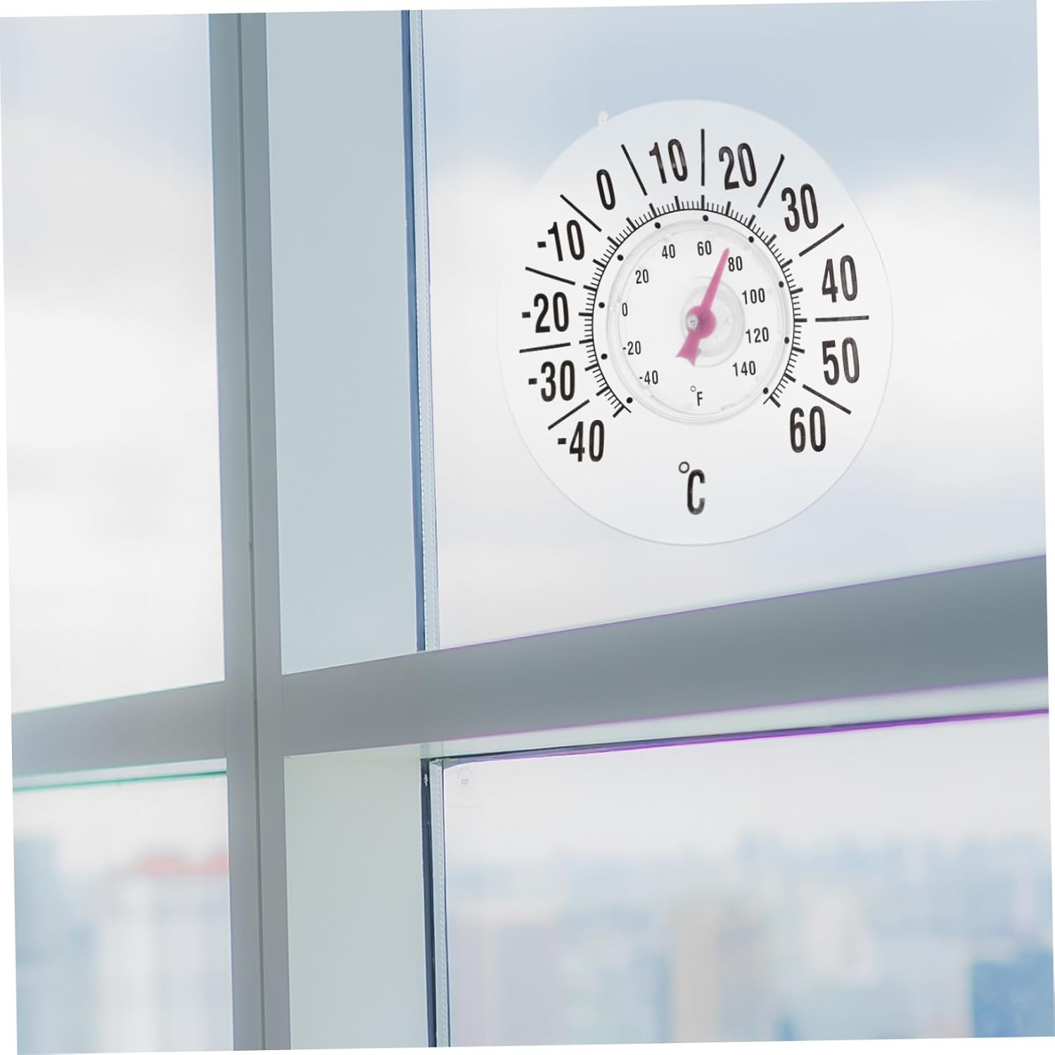 Mipcase Window Thermometer Suction Cup Indoor and Outdoor Temperature Gauge for Nursery and Home, High-Precision Analog Room Thermometer, Large Suction Pad for Easy Attachment