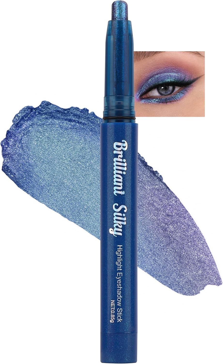 Erinde Glitter Eyeshadow Stick, Waterproof Eyeshadow Shimmer Stick, Smooth Cream Eye Shadow Sticks, Korean Makeup Brightener Pencil, Easy to Blend Long Lasting Shimmer Eyeshadows 05#