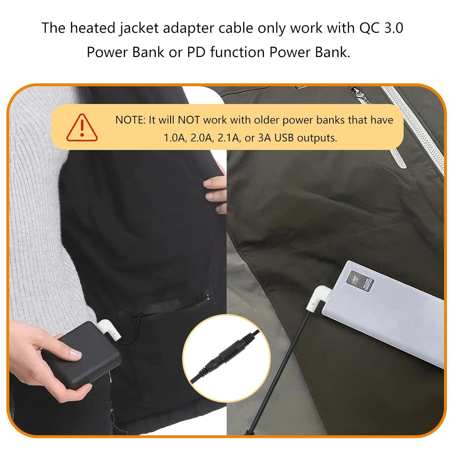 Xzgm 12V Heated Jacket Battery Typec Step-Up Cable Compatible with Milwaukee M12 Makita Snap-On Metabo Craftsman AEG Gear Adapter Charger