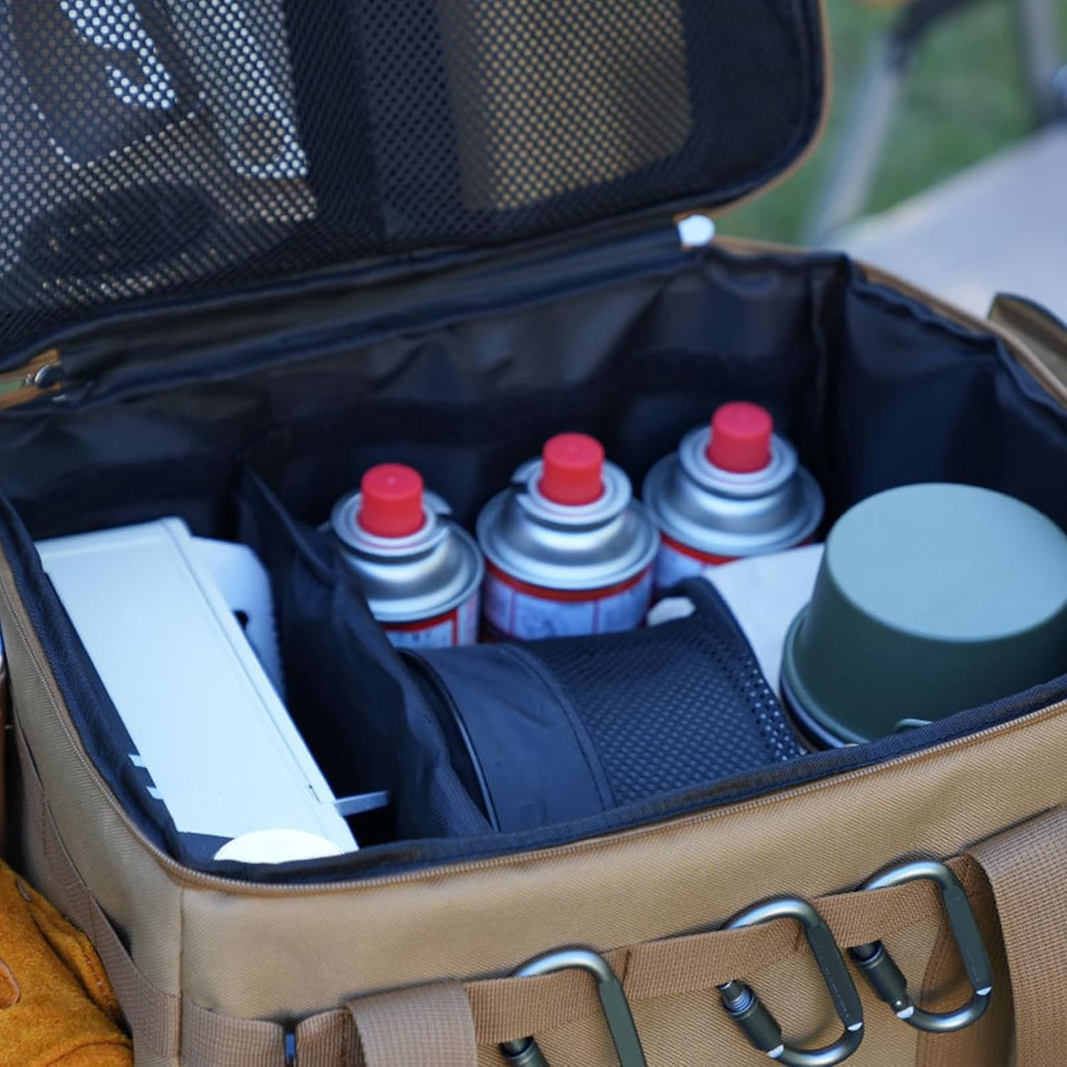 Aebtoe Camp Gear Storage Bag, 30L Utility Duffel Foldable Container with Handle, Camping Organizer Cookware Storage Bags for Moving Dorm Garage Drinks Stove Food Bowl Pot image number 5