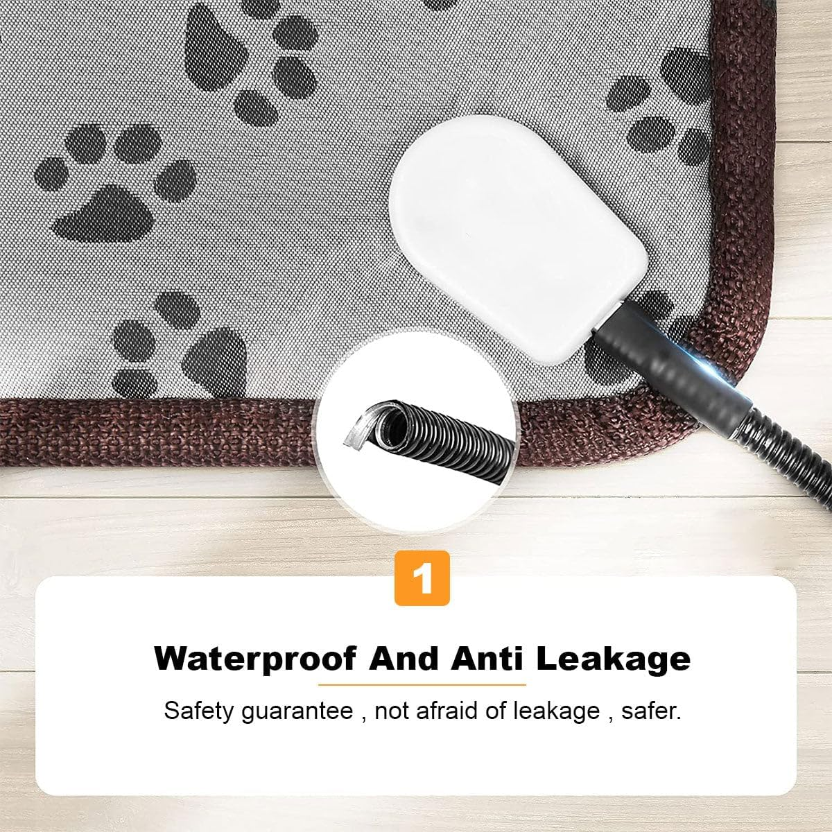 STEXX Pet Heating Pad Paw 45X45Cm Pet Electric Heat Mat, for Dog Cat House, Waterproof, AU Plug image number 3