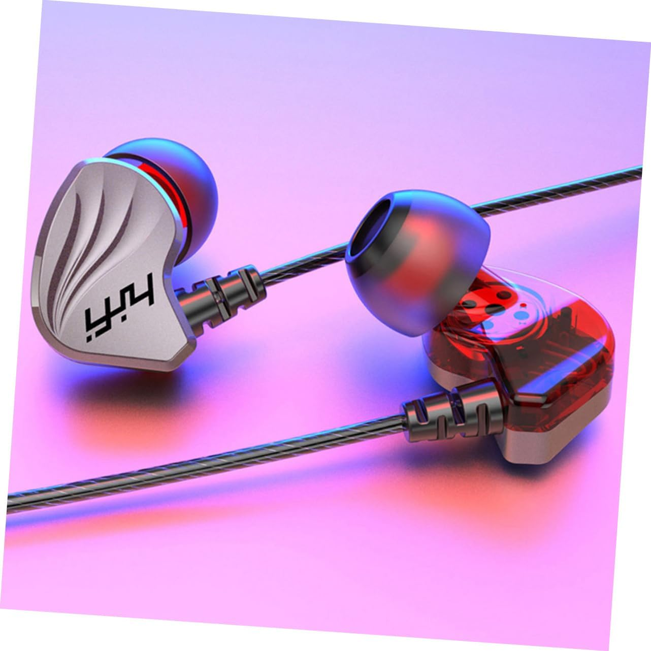 Tofficu 3.5Mm Wired In-Ear Earphones Bass, Universal Cord Headphones for Mobile Phones and Tablets, Gunmetal Color, Compatible Smartphone and Portable Devices image number 2